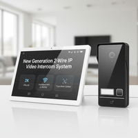 Sistema de Videoportero Inteligente WiFi Hiwink 2K Tuya, Videoportero IP de 2 Cables con Identificación Facial, Desbloqueo por Palma de la Mano, Kit con Pantalla Táctil IPS de 7 Pulgadas