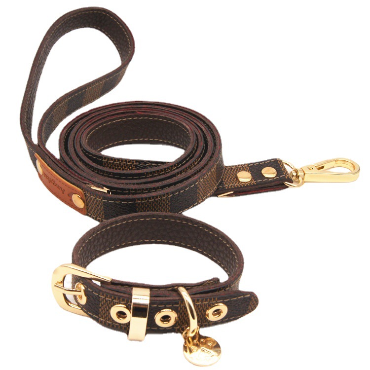 Оптовые поставки на заказ, кожаные водонепроницаемые поводки для маленьких собак, Набор ошейников для домашних животных
