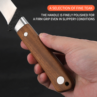 Couteau de cuisine en acier inoxydable antidérapant à revêtement noir personnalisé japonais avec manche en bois de teck couteaux de cuisine de pêche