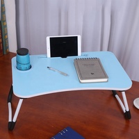 Support de bureau pliable pour ordinateur portable avec porte-cartes et porte-gobelet, idéal pour dortoir, lit, étude, auberge et étudiants