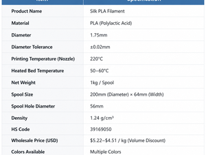 Filamento de Impresora 3D PLA Seda al por Mayor, 1.75mm, 8 Colores Metálicos para Jarrones y Juguetes, Compatible con Creality y Anycubic - Product Image 5