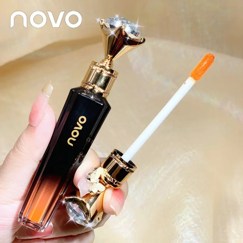 NOVO 7 cores rainha vintage veludo lábio esmalte alisamento cor renderização batom hidratante brilhando cristal lip esmalte