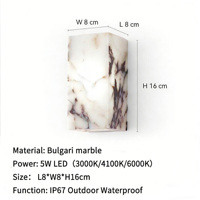 Lampu Dinding Marmer Bulgari Gaya Modern Lampu Batu Alam Elegan untuk Dinding Latar Ruang Tamu Lampu Samping Tempat Tidur Kamar Tidur