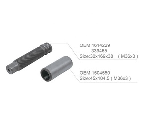 Nouvelles pièces de camion : Vis de ressort à lames avec bague pour OEM1614229, Goupille de suspension avec bague <span class=keywords><strong>GW</strong></span>-S135 45 # Acier - Product Image 1