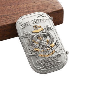 Alliage de haute qualité forme rectangulaire deux tons <span class=keywords><strong>couleur</strong></span> 3D argent plaqué pièces Collection pièce de défi personnalisée pour la Collection - Product Image 3