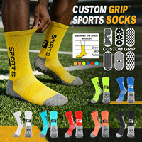 Chaussettes de sport antidérapantes respirantes en nylon et élasthanne avec logo personnalisé OEKO-TEX, grip en caoutchouc antidérapant pour football, basketball et soccer