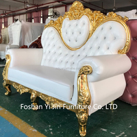 Chaises de Mariage Personnalisées de Luxe avec Cadre Doré en Forme de Canapé pour Mariés