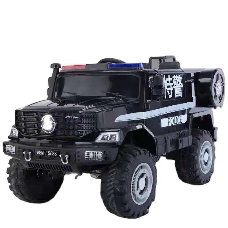 Hot Sale Police Ride auf Auto Polizei Kinder Elektroauto PC Batterie Unisex Polizeiauto Mini Plastiks pielzeug Schwarz Blau Rot 123*67*51cm