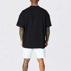 160 Gsm Heavyweight Drop Shoulder Gym camiseta para hombres Casual Baggy Plain Blank camiseta OEM personalizada impresa camiseta de gran tamaño - Product Image 4