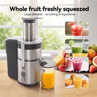 Extracteur de jus de fruits automatique commercial à pression à froid, presse-agrumes haute performance en acier inoxydable, grande centrifugeuse à canne à sucre pour