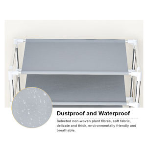 رف أحذية معدني من 10 طبقات، خزانة أحذية مقاومة للغبار من القماش غير المنسوج، منظم ورف أحذية مع غطاء - Product Image 5