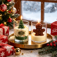 Bougie parfumée en cire de palme de Noël, faite à la main, dans un bocal en verre, aromathérapie, parfum frais, longue durée, classique, pour la décoration de la maison, anniversaire