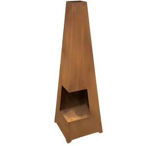 Corner Access Pyramid <strong>Steel</strong> Chiminea Wood Firepit Log Burner Heater for Garden Patio Back Yard <strong>Outdoor</strong> <strong>Fireplace</strong> - Product Image 5