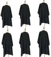 Cape de coiffure imperméable noire personnalisée avec logo pour salon de coiffure, de haute qualité, pour la coupe de cheveux