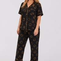 Ensemble pyjama d'été grande taille pour femme, manches courtes et pantalon long, 5XL, vêtements de nuit et de détente pour femme, vente en gros
