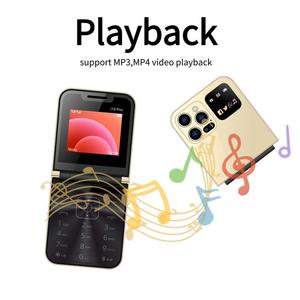 Téléphone <span class=keywords><strong>mobile</strong></span> à <span class=keywords><strong>clapet</strong></span> déverrouillé pour femme <span class=keywords><strong>senior</strong></span>, double SIM, format mince, numérotation rapide, lampe torche, voix magique, liste noire, téléphone à boutons - Product Image 3