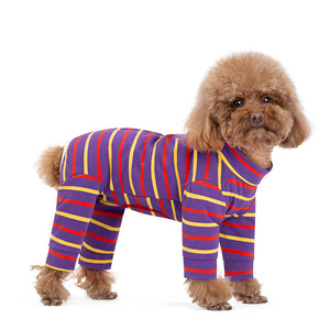 Abbigliamento per <span class=keywords><strong>Cani</strong></span> in Cotone, Set Completo per <span class=keywords><strong>Cani</strong></span> Piccoli come Barboncini, Schnauzer, Teddy, Versioni Maschio e Femmina, per Tutte le Stagioni, a Righe con Bottoni a Scatto - Product Image 4