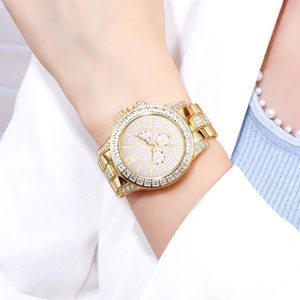 Montre à quartz pour femme, montre en acier inoxydable avec strass, montre-bracelet en cristal tendance, montre pour femme - Product Image 3