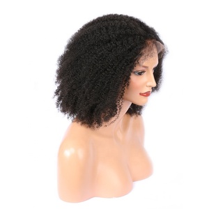 Parrucche Frontali in Pizzo Senza Colla di <span class=keywords><strong>Capelli</strong></span> Umani Indiani <span class=keywords><strong>Veri</strong></span> di Altissima Qualità <span class=keywords><strong>Afro</strong></span> Kinky Bulk - Product Image 5