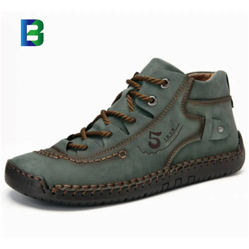 High-quality high-top leather warm and velvet thick winter outdoor men's casual business walking shoes & boots