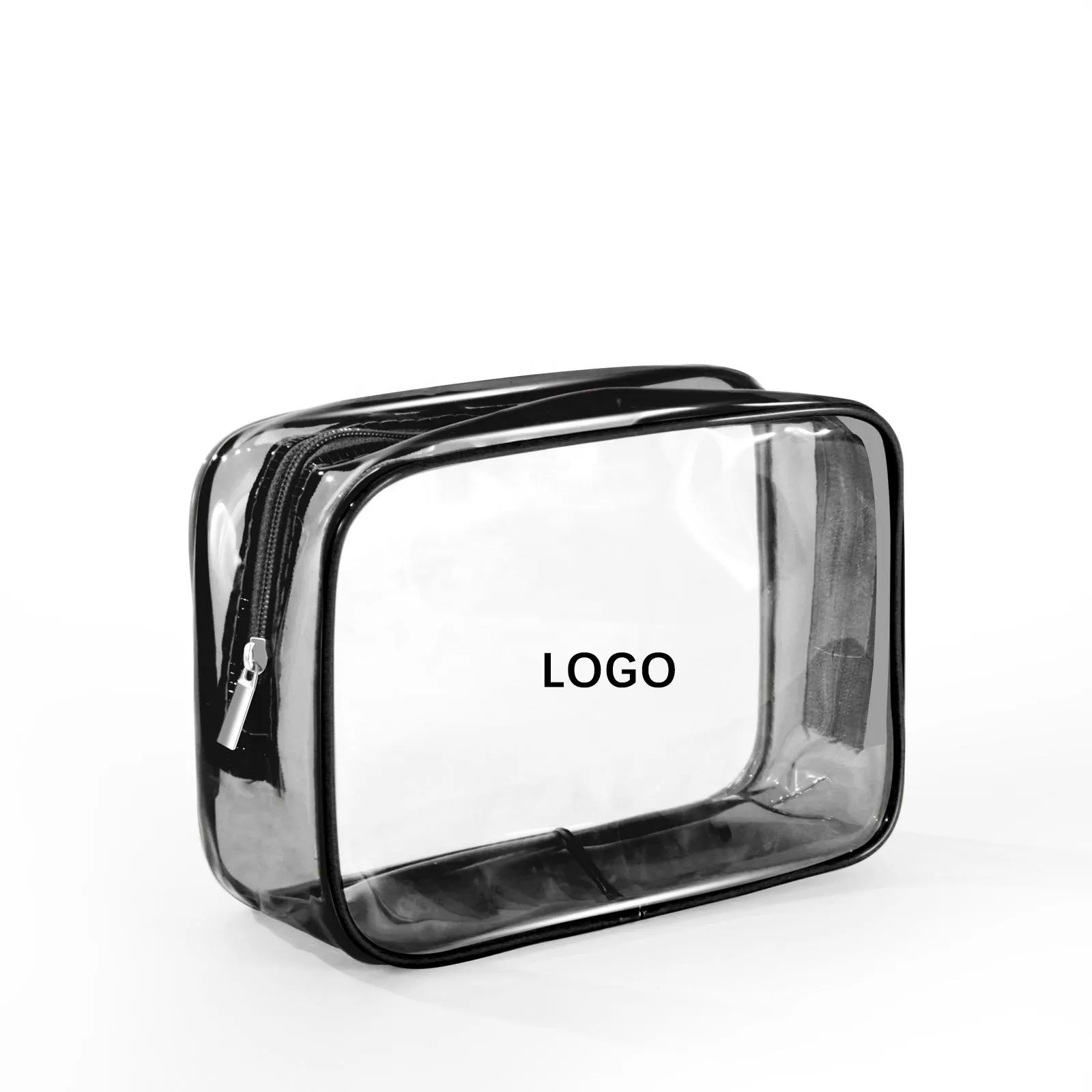 Waterproof travel organizer bag wholesale price pvc zipper toiletry cosmetic bag custom size logo clear makeup bag For women