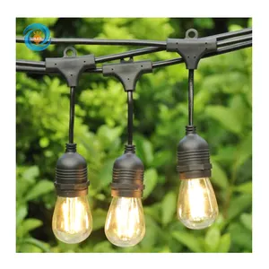 E27 IP65 Wasserdichte Solar Patio Holiday Garden Hochzeits dekor Outdoor UK S14 Edison Glühbirne 10m 48ft LED Cafe Festoon String Light