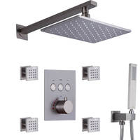 Ensemble de mitigeur de douche encastré HG en laiton noir pour système de douche de salle de bain villa et hôtel