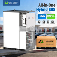 Système de Stockage de Batteries Haute Tension 100kW 265kWh JApower Tout-en-un Refroidi par Air avec Onduleur Hybride Solis pour Usines de Transformation Alimentaire