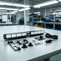 Neue DC12V Split-Mount Notfall-Warnblinkleuchte, Bernsteinfarbene LED-Armaturenbrett-Blinkleuchte, Hochintensive 30W Epistar LEDs