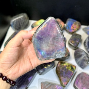 Pietra Naturale di <span class=keywords><strong>Labradorite</strong></span> con Riflessi Viola, Forma Libera |   <span class=keywords><strong>Cristallo</strong></span> Feng Shui Lucidato per Decorazione Casa, Guarigione, Collezione - Product Image 5