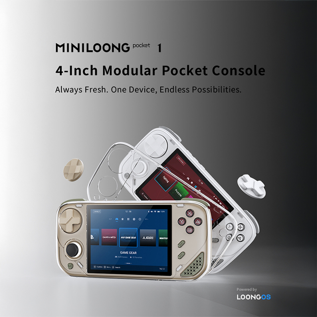 MINI LOONG Pocket 1 Handheld Game Console RK3566 4" IPS 960*720 Screen LOONG OS Classic Retro Games Console
