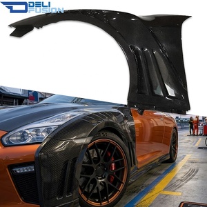 ชุดแต่งกันชนหน้าคาร์บอนไฟเบอร์ทรง TS สำหรับ Nissan GTR R35 ปี 2008-2017 พร้อมช่องระบายอากาศ ปีกโป่ง อะไหล่ตกแต่งรถยนต์ - Product Image 1
