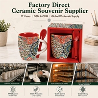 Tasse en céramique personnalisée avec fente pour cuillère, souvenir du Maroc, série originale des villes, vente en gros, ensemble de tasses pour hôtels