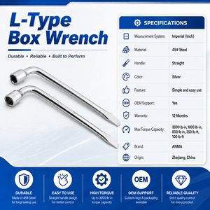<span class=keywords><strong>Clé</strong></span> <span class=keywords><strong>dynamométrique</strong></span> industrielle en L de 200 N-m, métrique, en acier à haute teneur en carbone, outil manuel à douille pour écrous, compatible OEM pour le service automobile - Product Image 2
