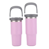 Termo de Acero Inoxidable Multicolor en Oferta, Taza de Viaje Portátil con Asa para Viajeros y Actividades al Aire Libre