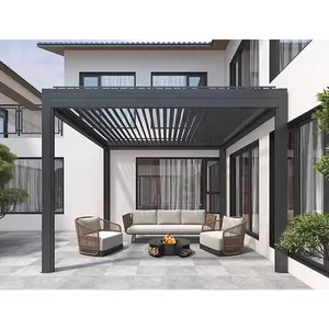 Wholesale Customized Motorised Outdoor Gazebo Modern Aluminium Louvre Roof Bioclimatic Pergola For Sunshade