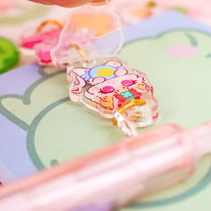 Bolígrafo de Plástico Acrílico Transparente Personalizado con Personajes de Dibujos Animados, Punta de Gel de 0.7 mm, Tinta Azul y Negra, PVC Suave y Duradero, Promocional - Product Image 6