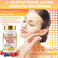 Ausreson OEM Compléments Hydratants Vitamine C Alpha Arbutine 1000mg L-Glutathion Vitamine C & Arbutine Comprimés pour le Blanchiment de la Peau