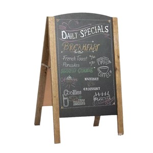 Panneau d'affichage rectangulaire en bois double face, design rustique, pour restaurants et cafés, panneau d'affichage pliable - Product Image 5