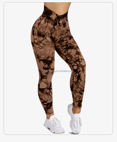 MAYYOUNG Pantalon de yoga femme taille haute imprimé marbre Leggings de gym en spandex avec fermeture élastique Leggings de fitness grande taille
