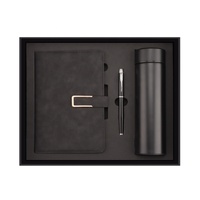Cadeaux d'entreprise promotionnels, bloc-notes en papier écologique, porte-documents personnalisé en cuir PU, broderie de logo, stylo, bouteille, thermos