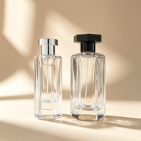 Botol Parfum Kosong Kaca Transparan Anti Bocor Matte Silinder Crimp 50ml 100ml dengan Logo Custom Mewah