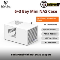 BenNiu B6mini 6-Bay Plastik NAS Enclosure ATX Catu Daya Besar MATX PCIe Tinggi Penuh Warna Hitam untuk Layanan Penyimpanan Server AIO