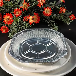 225 oz <strong>Disposable</strong> Aluminum Foil Oven Tray Oval Shape <strong>Turkey</strong> <strong>Roasting</strong> <strong>Pan</strong> with Lid Pulp Material for Food BBQ Takeaway Packaging - Product Image 5