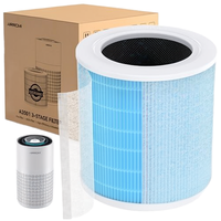AIRROMI A2001 Filter Karbon Aktif 3-in-1 Efisiensi Tinggi untuk Menghilangkan Asap Kebakaran Hutan 99,97% Partikel 0,3 Mikron 1 Paket