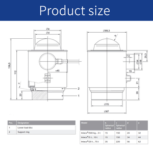 Celda de Carga de Compresión Minebea Intec PR6203 500kg-60t - Product Image 4