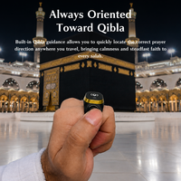 Bague islamique intelligente, compteur de tasbih, boussole Qibla, notification des heures de prière, surveillance de la fréquence cardiaque SpO2, surveillance du sommeil, étanche IP67