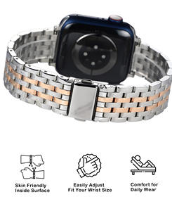 Keepwin Eleganti Cinturini in Acciaio Inossidabile per Smartwatch, Bracciali Metallici per <span class=keywords><strong>Apple</strong></span> 11 10 9 8 7 6SE per Donne - Product Image 2