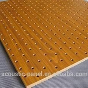 Panneau acoustique en bois perforé pour salle de conférence, panneau acoustique portable en bois de malaisie, matériel insonorisé - Product Image 5
