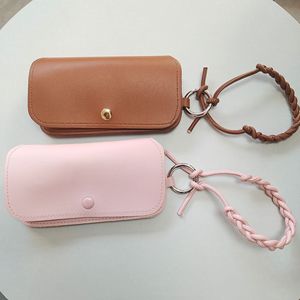 Leather Eyeglasses <b>Case</b> Rectangle Portable Wristband Organizer Travel Lightweight <b>Sunglasses</b> <b>Case</b> Solid Color Spring 2025 - Product Image 5